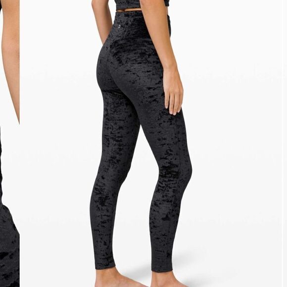 Lululemon Wunder Lounge High-Rise Tight 28” Crushed Velvet Size 12 - Picture 3 of 7